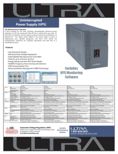 Uninterrupted Power Supply (UPS) Includes UPS Monitoring Software