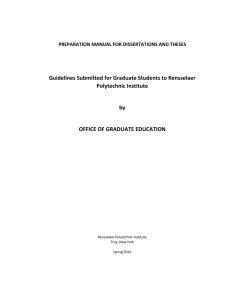 Preparation Manual for Dissertations and Theses