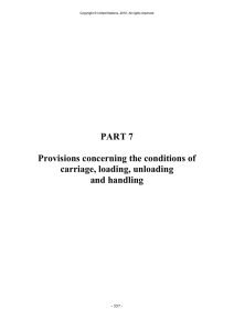 PART 7 Provisions concerning the conditions of carriage