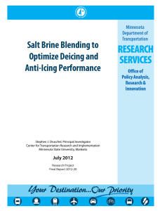 Salt Brine Blending to Optimize Deicing and Anti