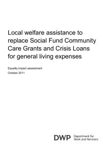 Locally delivered support to replace Social Fund Community Care