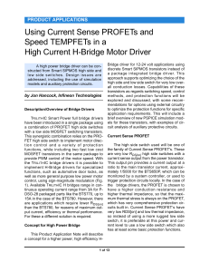 Using Current Sense PROFETs and Speed