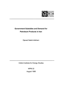 Government subsidies and demand for petroleum products in Iran