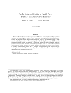 Productivity and Quality in Health Care