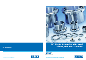 RX® Adaptor Assemblies, Withdrawal Sleeves, Lock Nuts