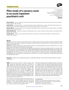 Pilot study of a sensory room in an acute inpatient psychiatric unit