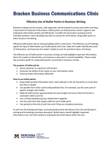 Effective Use of Bullet Points in Business Writing