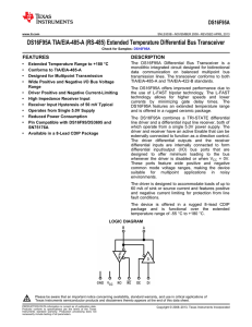 TIA/EIA-485-A (RS-485) Extended Temperature Differential Bus