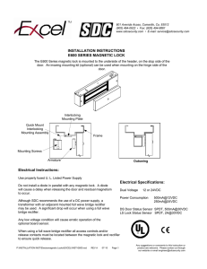 INSTALLATION INSTRUCTIONS E600 SERIES MAGNETIC LOCK