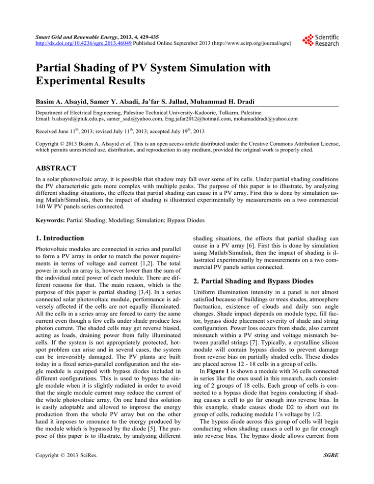 partial-shading-of-pv-system-simulation-with-experimental-results