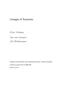 Lineages of Automata - Department of Information and Computing
