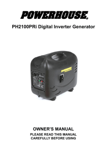 Owner`s Manual - Powerhouse Generators