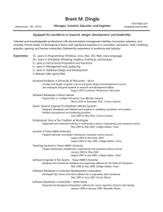 CV and Resume - Brent M. Dingle
