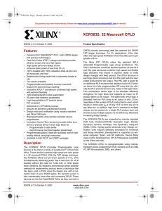 APPLICATION NOTE XCR3032: 32 Macrocell CPLD