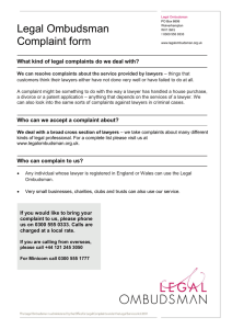 Complaint Form - Legal Ombudsman