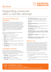 Supporting someone after a suicide attempt