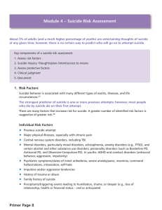 Module 4 – Suicide Risk Assessment