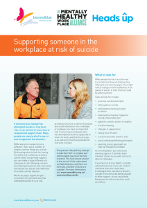 Supporting someone in the workplace at risk of suicide