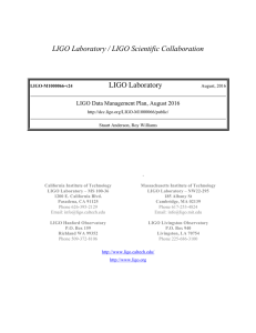 LIGO Laboratory / LIGO Scientific Collaboration LIGO Laboratory