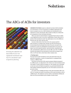 The ABCs of ACBs for investors
