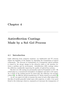 Chapter 4 Antireflection Coatings Made by a Sol–Gel Process