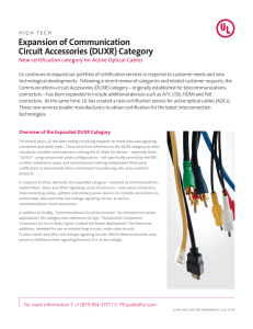 Expansion of Communication Circuit Accessories (DUXR