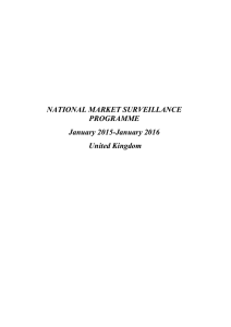 NATIONAL MARKET SURVEILLANCE PROGRAMME January 2015