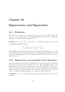 Chapter 10 Eigenvectors and Eigenvalues
