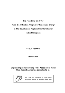 Pre-Feasibility Study for Rural Electrification Program by Renewable