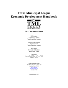 Texas Municipal League Economic Development Handbook