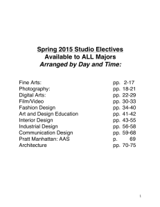 Spring 2015 Studio Electives Available to ALL Majors