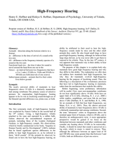 High-Frequency Hearing - Laboratory of Comparative Hearing