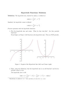 Solutions to the Hyperbolic handout