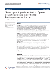Thermodynamic pre-determination of power generation potential in