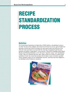 recipe standardization process recipe standardization process