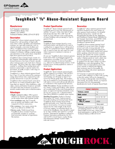 GP Gypsum ToughRock 5/8" Abuse-Resistant Gypsum Board