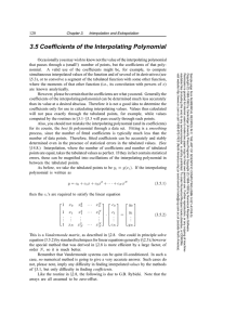 3.5 Coefficients of the Interpolating Polynomial
