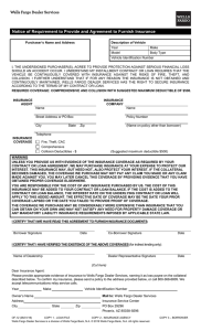 Notice of Requirement to Provide and Agreement to Furnish Insurance