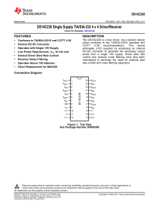 DS14C238 Single Supply TIA/EIA-232 4 x 4 Driver/Receiver (Rev. C)