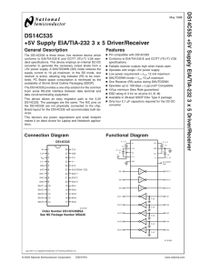 DS14C535 +5V Supply EIA/TIA-232 3 x 5 Driver/Receiver