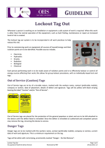 GUIDELINE Lockout Tag Out