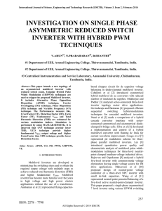 investigation on single phase asymmetric reduced switch inverter