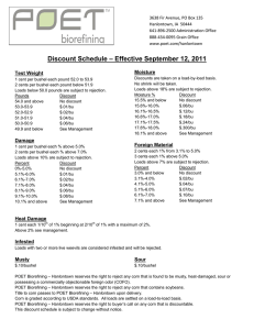 Discount Schedule – Effective September 12, 2011
