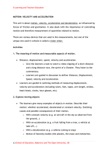 MOTION: VELOCITY AND ACCELERATION