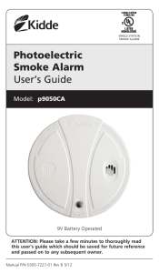 Photoelectric Smoke Alarm User`s Guide