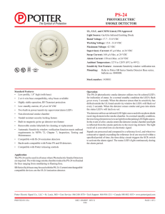 photoelectric smoke detector - Potter Electric Signal Company, LLC