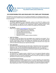 Compliant Program Responsibilities and Deadlines