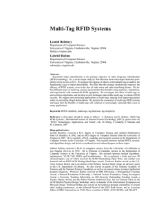 Multi-Tag RFID Systems - Computer Science at UVA