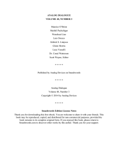 ANALOG DIALOGUE VOLUME 48, NUMBER 3 Maurice O`Brien