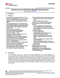 TVP5150AM1 Ultralow-Power NTSC/PAL/SECAM Video Decoder